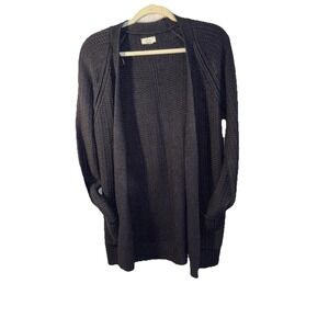 Cardigan Sweater Womens Small Black Open Front Belted Knit Fat face